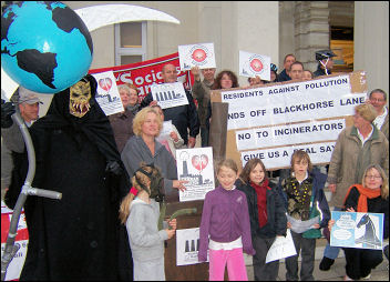 Waltham Forest Residents Against Pollution protest against incinerators, photo Bob Severn