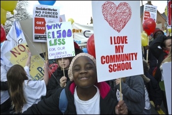 Haringey protest against academy school change, photo Paul Mattsson