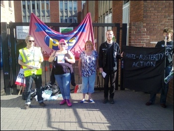 10 July 2014 public sector strike, picketing in Nottingham, photo Becci Heagney