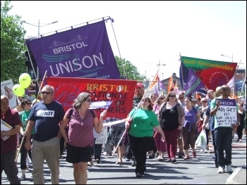 Marching in Bristol, J10, 2014, photo by Matt Carey