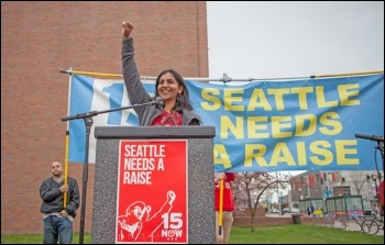 Socialist Alternative's Kshama Sawant has twice won a seat on Seattle's city council, photo by Socialist Alternative