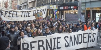 Marching for Bernie Sanders