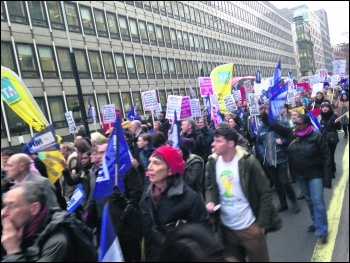 Teachers marching through London against Tory attacks on education