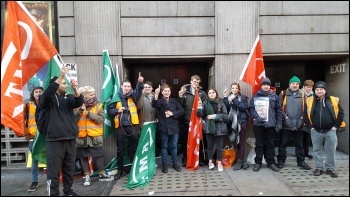 RMT Southern picket line at Victoria station, London on 24 January photo RMT