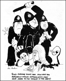 Brixton Riots and the Scarman report - Alan Hardman cartoon