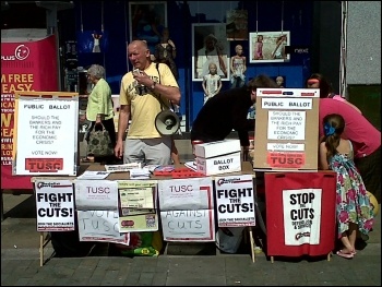 Campaigning for TUSC in Swansea, photo Socialist Party Wales