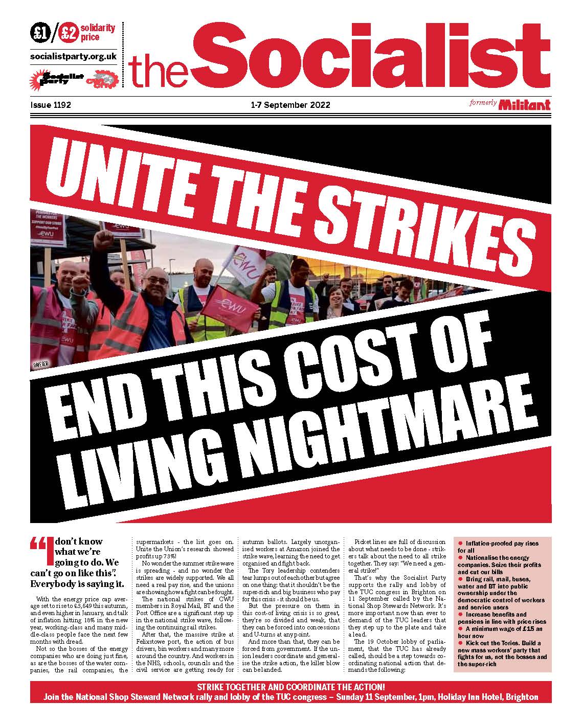 The Socialist issue 1192 Socialist Party